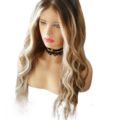 Long Curly Wig – Yellow Gold Big Wave Style