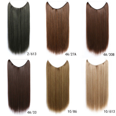 Halo Hair Extensions – 22” Silky Straight Synthetic