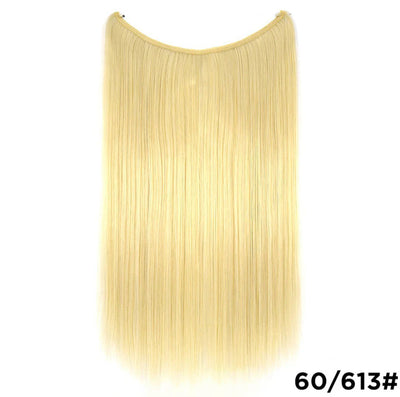 Halo Hair Extensions – 22” Silky Straight Synthetic