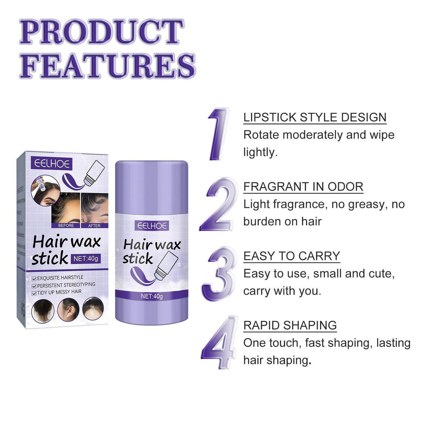 Hair Wax Stick – EELHOE Broken Hair Finishing & Styling Cream
