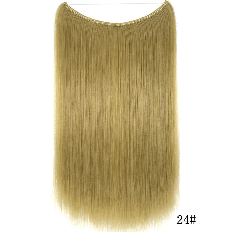 Halo Hair Extensions – 22” Silky Straight Synthetic