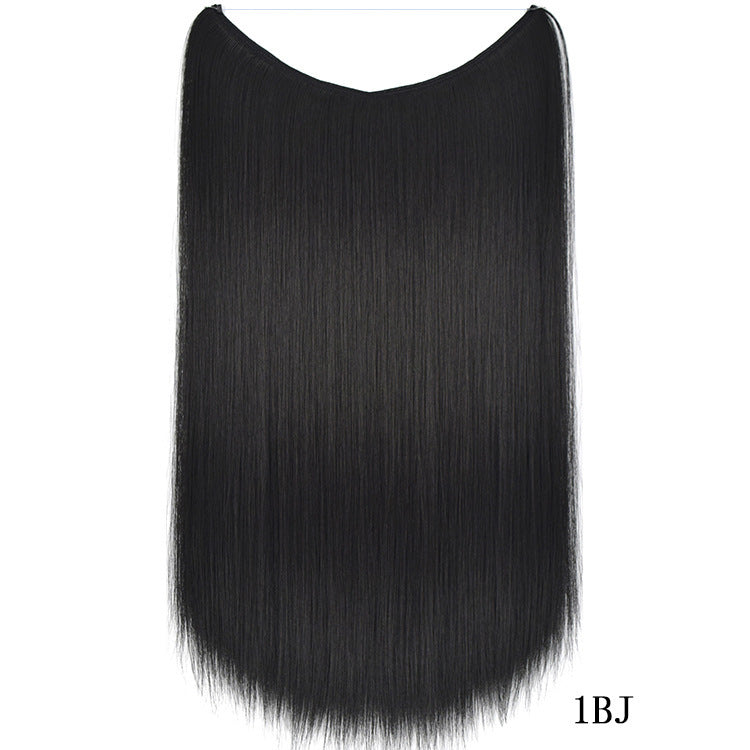 Halo Hair Extensions – 22” Silky Straight Synthetic