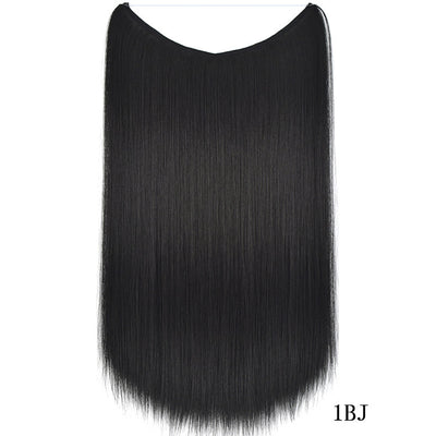 Halo Hair Extensions – 22” Silky Straight Synthetic